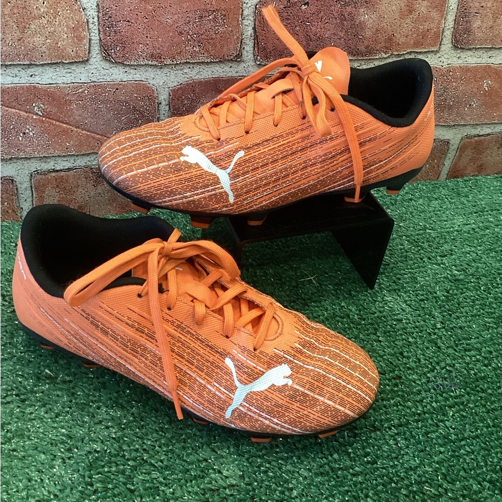 Puma Kids Shoes in Vibrant Orange with White Accents
